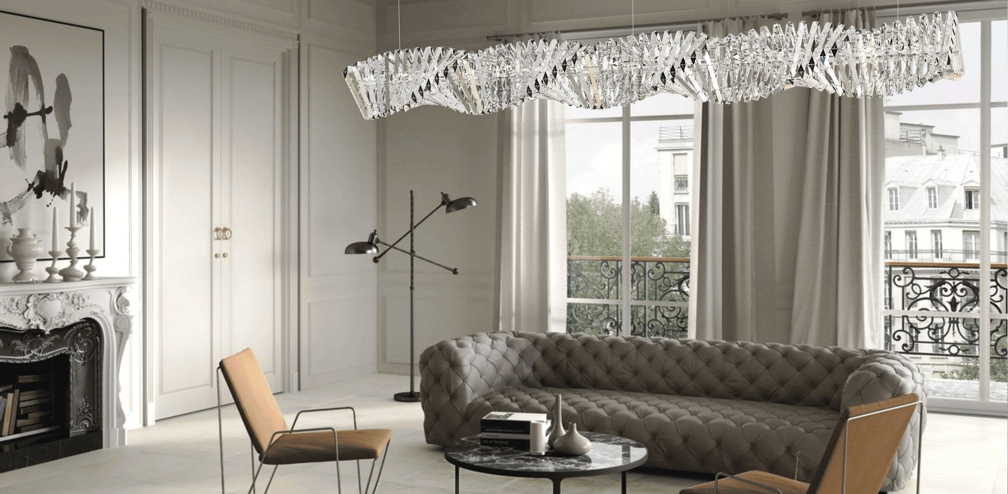 Twist lighting in modern interior